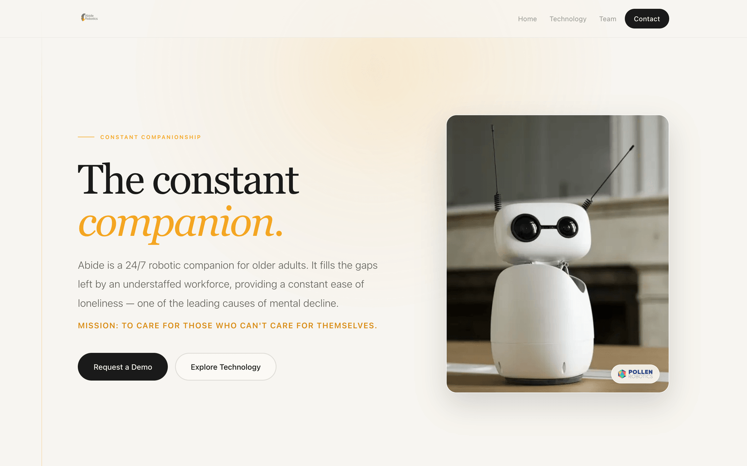 Abide Robotics — "The constant companion"